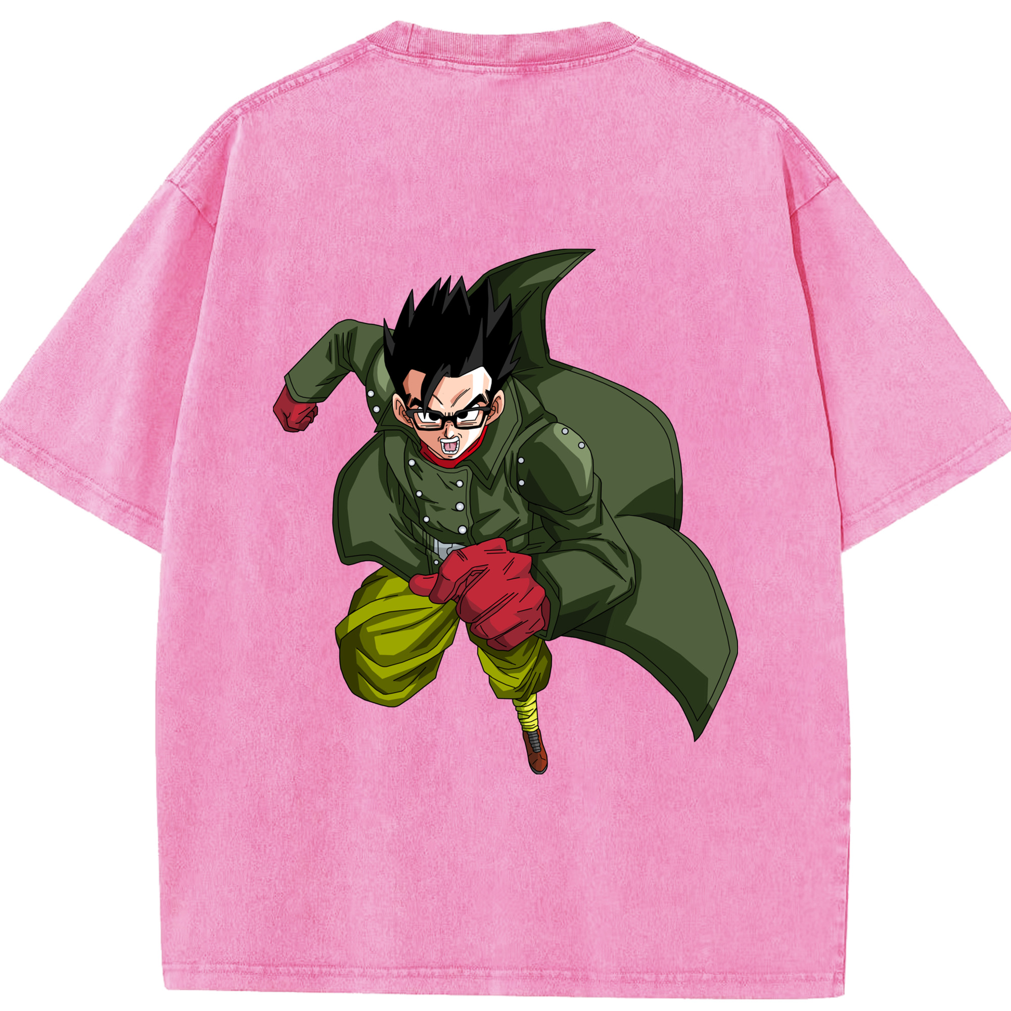 （画像用） ドラゴンボール 孫 悟飯（そんごはん）DRAGON BALL Son Gohan 綿100% ヴィンテージ風 半袖Tシャツ（背面プリント）